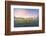 Super Wide Angle View of Golf Ball on Tee with Desert Fairway and Stunning Arizona Sunset in Backgr-BCFC-Framed Photographic Print