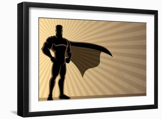 Superhero Background-Malchev-Framed Art Print