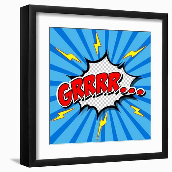 Superhero Bashing Comics Bubble-jirawatp-Framed Art Print