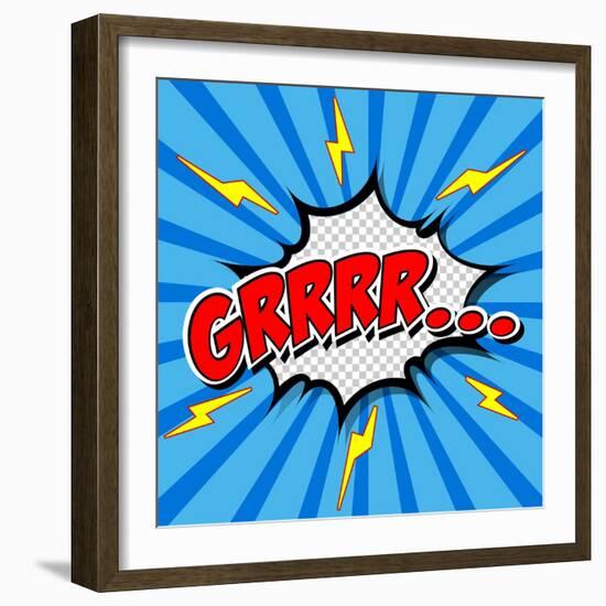 Superhero Bashing Comics Bubble-jirawatp-Framed Art Print