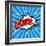 Superhero Bashing Comics Bubble-jirawatp-Framed Art Print