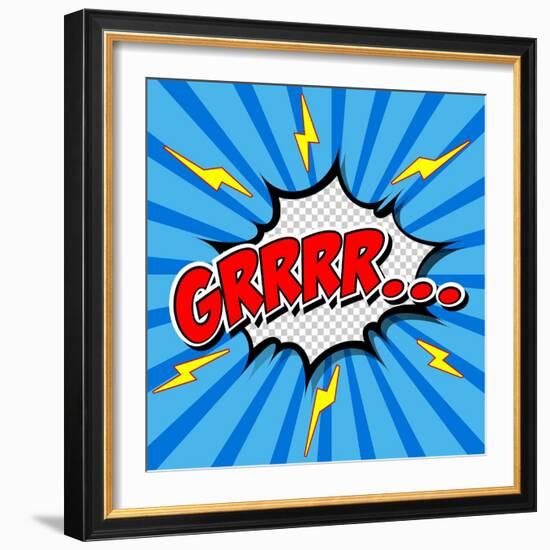 Superhero Bashing Comics Bubble-jirawatp-Framed Art Print