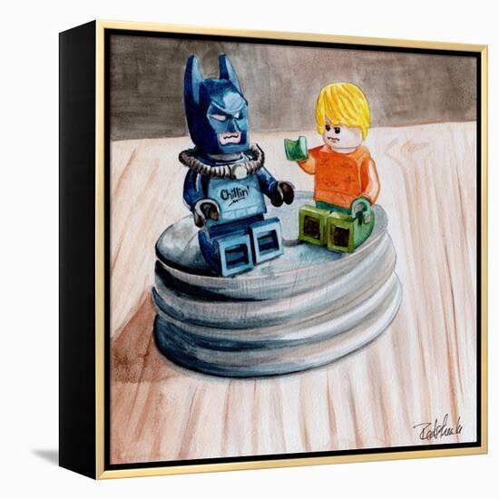 Superhero Fist Bump-Jennifer Redstreake Geary-Framed Stretched Canvas