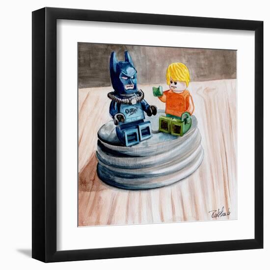 Superhero Fist Bump-Jennifer Redstreake Geary-Framed Art Print