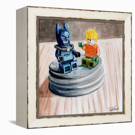 Superhero Fist Bump-Jennifer Redstreake Geary-Framed Stretched Canvas