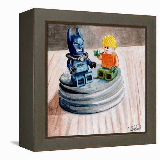 Superhero Fist Bump-Jennifer Redstreake Geary-Framed Stretched Canvas