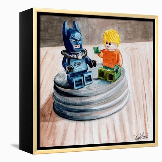 Superhero Fist Bump-Jennifer Redstreake Geary-Framed Stretched Canvas