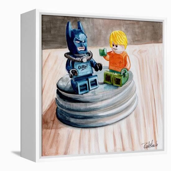 Superhero Fist Bump-Jennifer Redstreake Geary-Framed Stretched Canvas