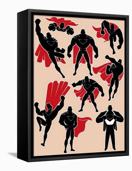 Superhero in Action-Malchev-Framed Stretched Canvas