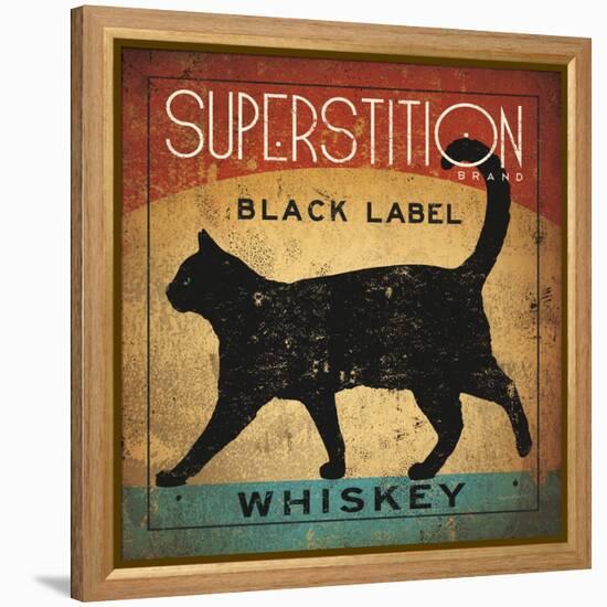 Superstition Black Label Whiskey Cat-Ryan Fowler-Framed Stretched Canvas