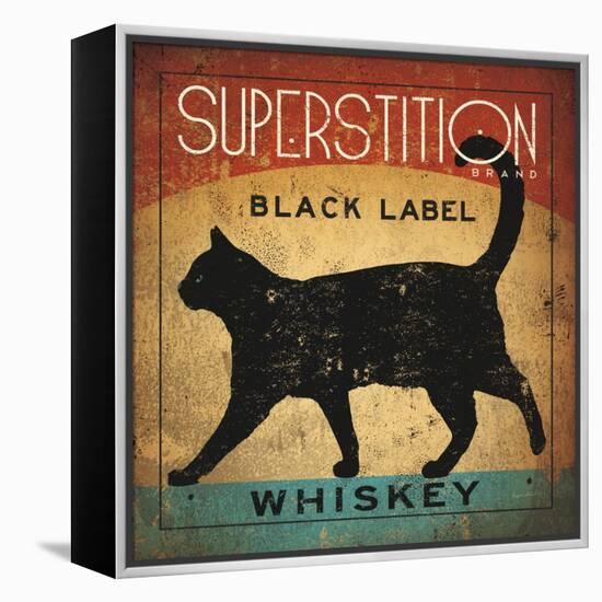 Superstition Black Label Whiskey Cat-Ryan Fowler-Framed Stretched Canvas