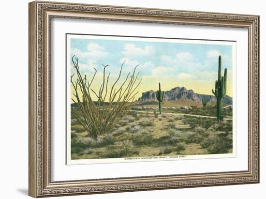 Superstition Mountain, Apache Trail-null-Framed Art Print