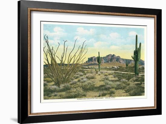 Superstition Mountain, Apache Trail-null-Framed Art Print