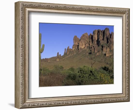 Superstition Mountains, Lost Dutchman State Park, Arizona, USA-Kristin Mosher-Framed Photographic Print