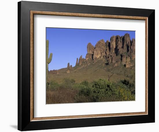 Superstition Mountains, Lost Dutchman State Park, Arizona, USA-Kristin Mosher-Framed Photographic Print