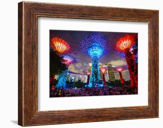 Supertree Grove in the Gardens by the Bay, a Futuristic Botanical Gardens and Park-Fraser Hall-Framed Photographic Print