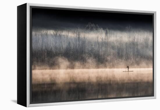 Suping on Bohinj Lake-Miha Pavlin-Framed Premier Image Canvas