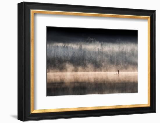 Suping on Bohinj Lake-Miha Pavlin-Framed Photographic Print