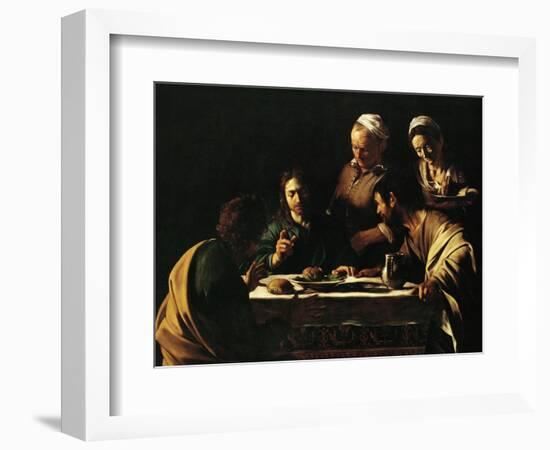 Supper at Emmaus, 1606-Caravaggio-Framed Premium Giclee Print