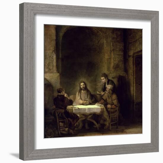 Supper at Emmaus-Rembrandt van Rijn-Framed Giclee Print