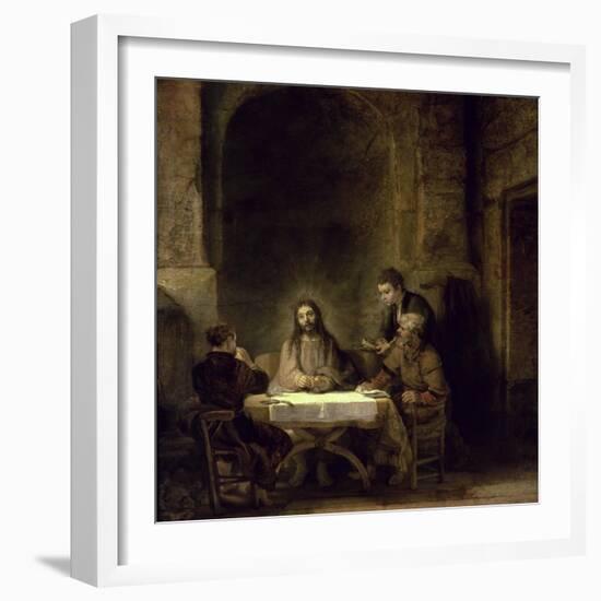 Supper at Emmaus-Rembrandt van Rijn-Framed Giclee Print