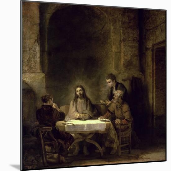 Supper at Emmaus-Rembrandt van Rijn-Mounted Giclee Print