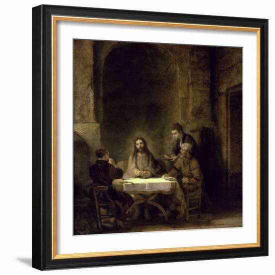 Supper at Emmaus-Rembrandt van Rijn-Framed Giclee Print