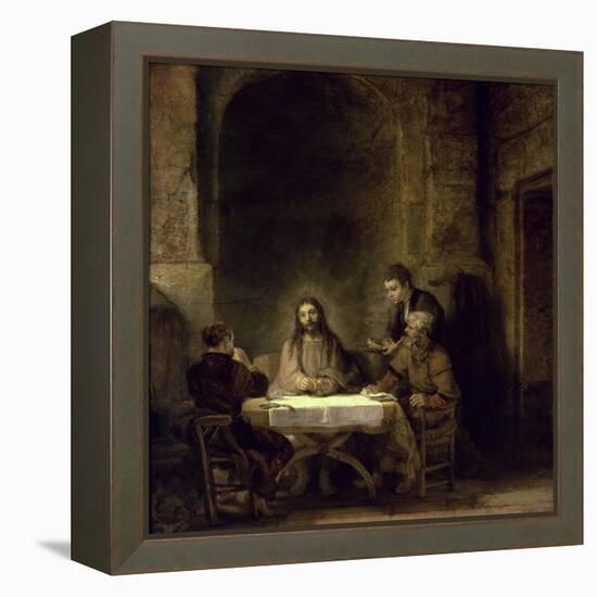 Supper at Emmaus-Rembrandt van Rijn-Framed Premier Image Canvas