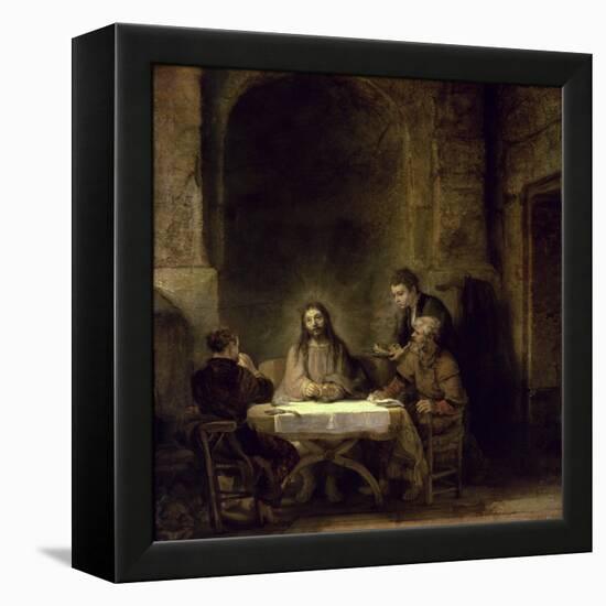 Supper at Emmaus-Rembrandt van Rijn-Framed Premier Image Canvas