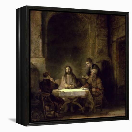 Supper at Emmaus-Rembrandt van Rijn-Framed Premier Image Canvas