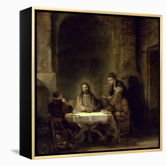 Supper at Emmaus-Rembrandt van Rijn-Framed Premier Image Canvas