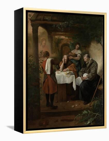 Supper at Emmaus-Jan Havicksz Steen-Framed Stretched Canvas