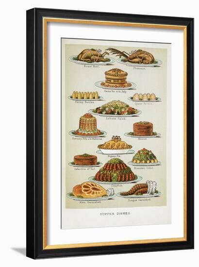 Supper Dishes. Meat and Fish Dishes-Isabella Beeton-Framed Giclee Print