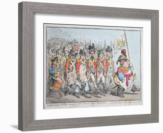 Supplementary Militia Turning Out for Twenty Days Amusement-James Gillray-Framed Giclee Print