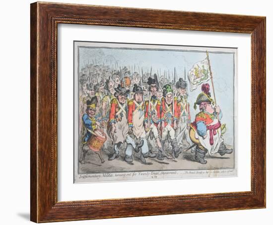 Supplementary Militia Turning Out for Twenty Days Amusement-James Gillray-Framed Giclee Print