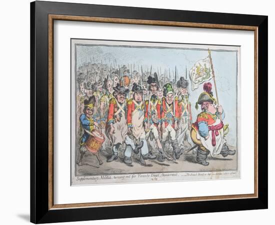 Supplementary Militia Turning Out for Twenty Days Amusement-James Gillray-Framed Giclee Print