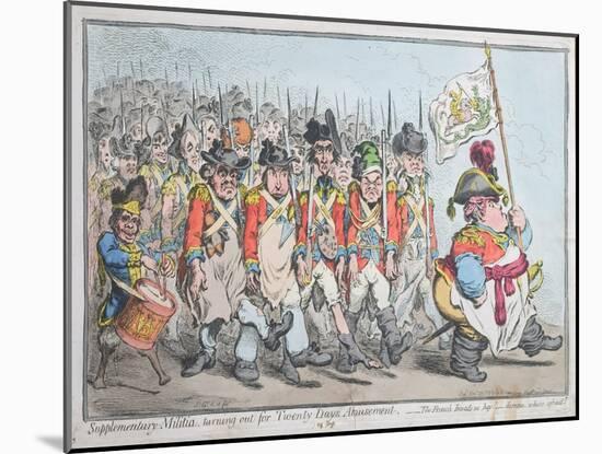 Supplementary Militia Turning Out for Twenty Days Amusement-James Gillray-Mounted Giclee Print