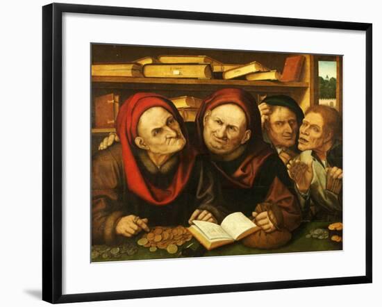 Suppliant Peasants in the Office of Two Tax Collectors-Quentin Metsys-Framed Giclee Print