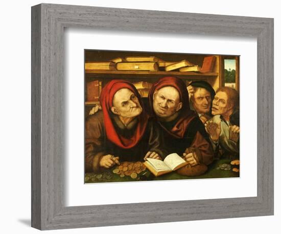 Suppliant Peasants in the Office of Two Tax Collectors-Quentin Metsys-Framed Giclee Print