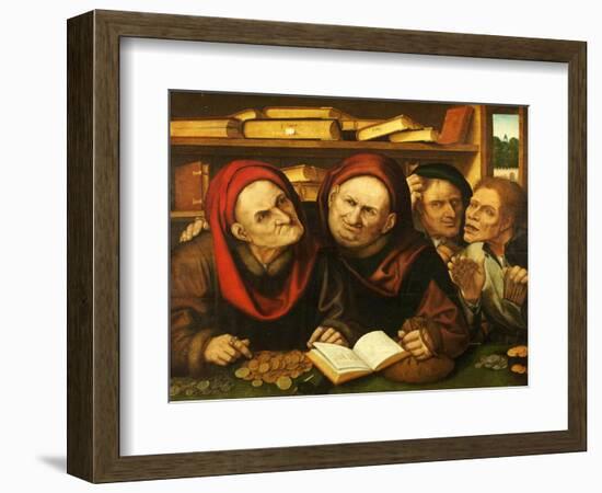 Suppliant Peasants in the Office of Two Tax Collectors-Quentin Metsys-Framed Giclee Print