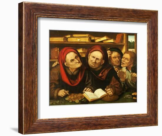 Suppliant Peasants in the Office of Two Tax Collectors-Quentin Metsys-Framed Giclee Print