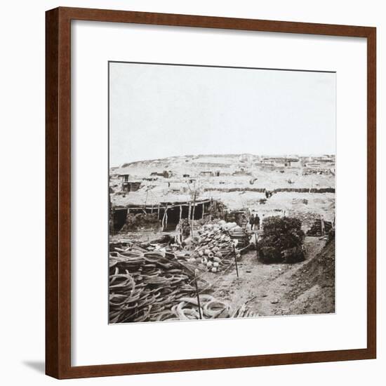 Supplies depot, Massiges, northern France, c1914-c1918-Unknown-Framed Photographic Print