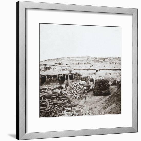 Supplies depot, Massiges, northern France, c1914-c1918-Unknown-Framed Photographic Print