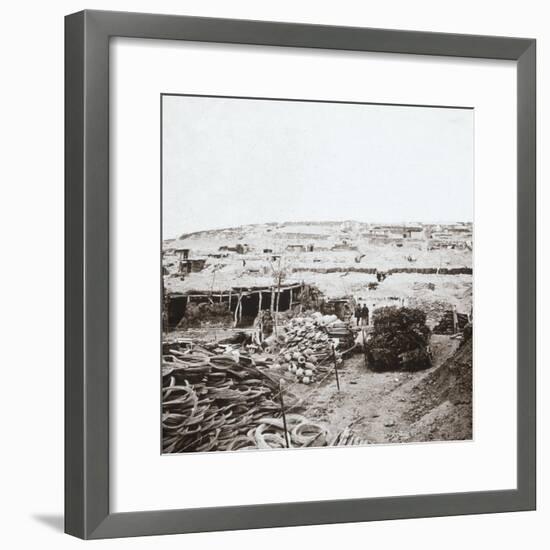 Supplies depot, Massiges, northern France, c1914-c1918-Unknown-Framed Photographic Print