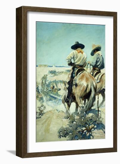 Supply Wagons, 1905 (Oil on Canvas)-Newell Convers Wyeth-Framed Giclee Print