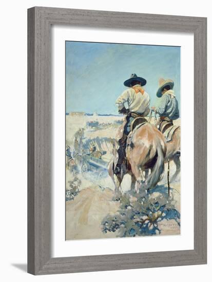 Supply Wagons, 1905-Newell Convers Wyeth-Framed Giclee Print