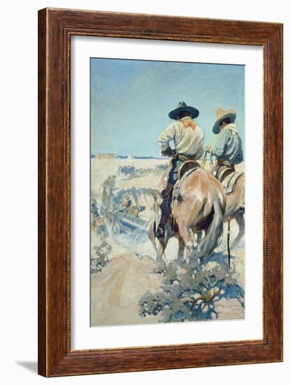 Supply Wagons, 1905-Newell Convers Wyeth-Framed Giclee Print