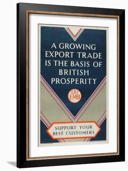 Support Your Best Customers, from the Series 'Where Our Exports Go', C.1927-William Grimmond-Framed Giclee Print