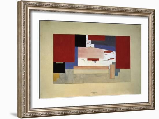 Suprematism (Sketch for a Curtain), 1919-El Lissitzky-Framed Premium Giclee Print