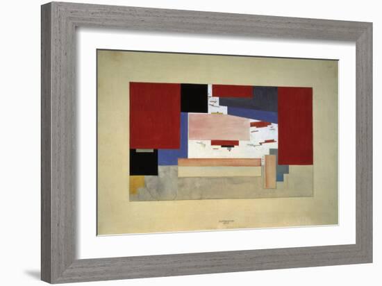 Suprematism (Sketch for a Curtain), 1919-El Lissitzky-Framed Premium Giclee Print